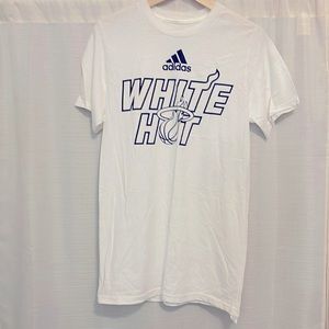 Adidas Miami heat white hot playoff t shirt